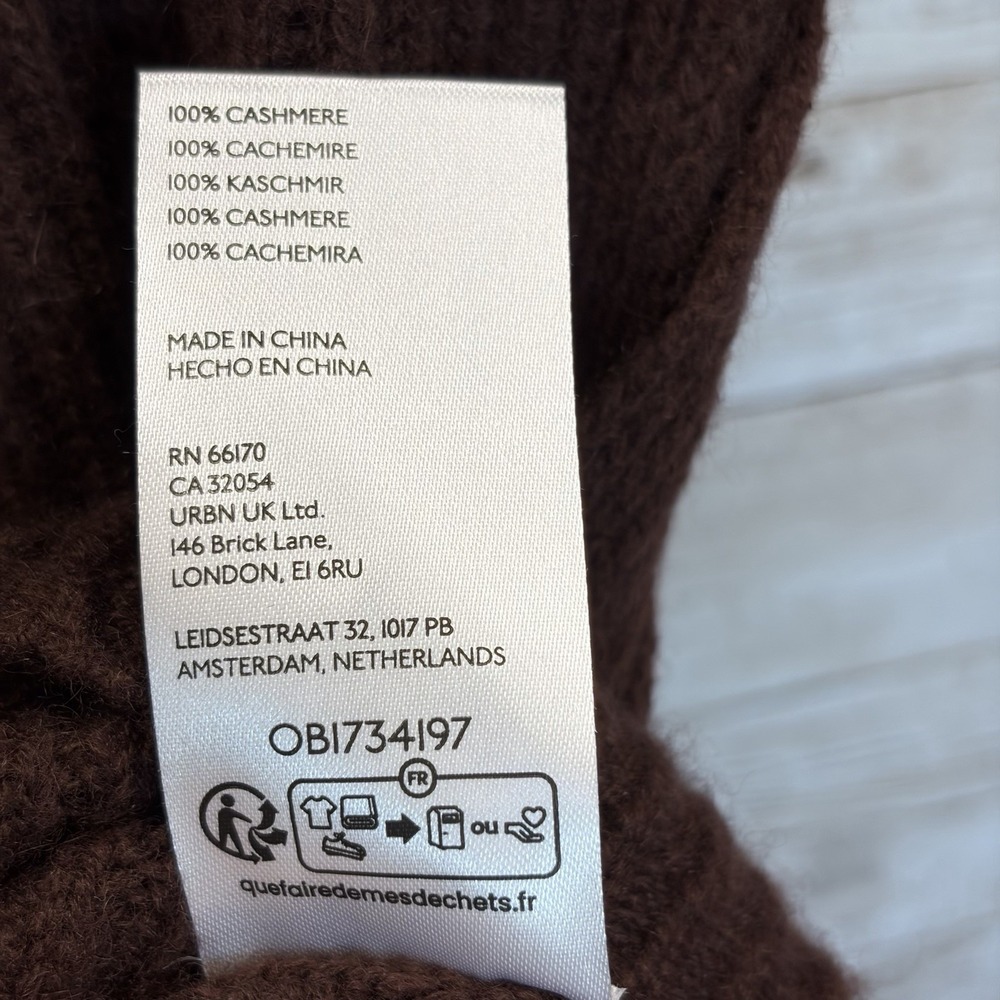 NWT Anthropologie Womens XS Cape Sweater 100% Cashmere Chocolate Brown Cowl Neck - Picture 8 of 12